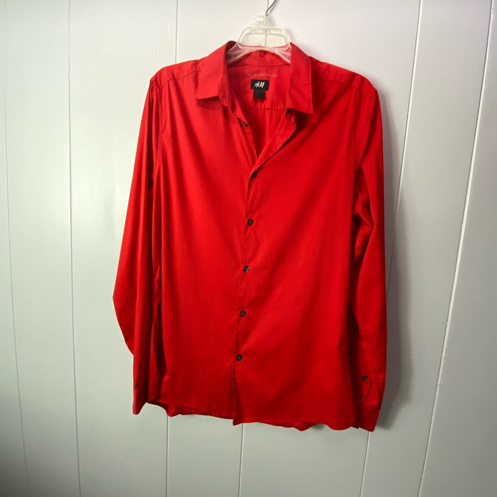 H&M Vibrant Red Long Sleeve Shirt